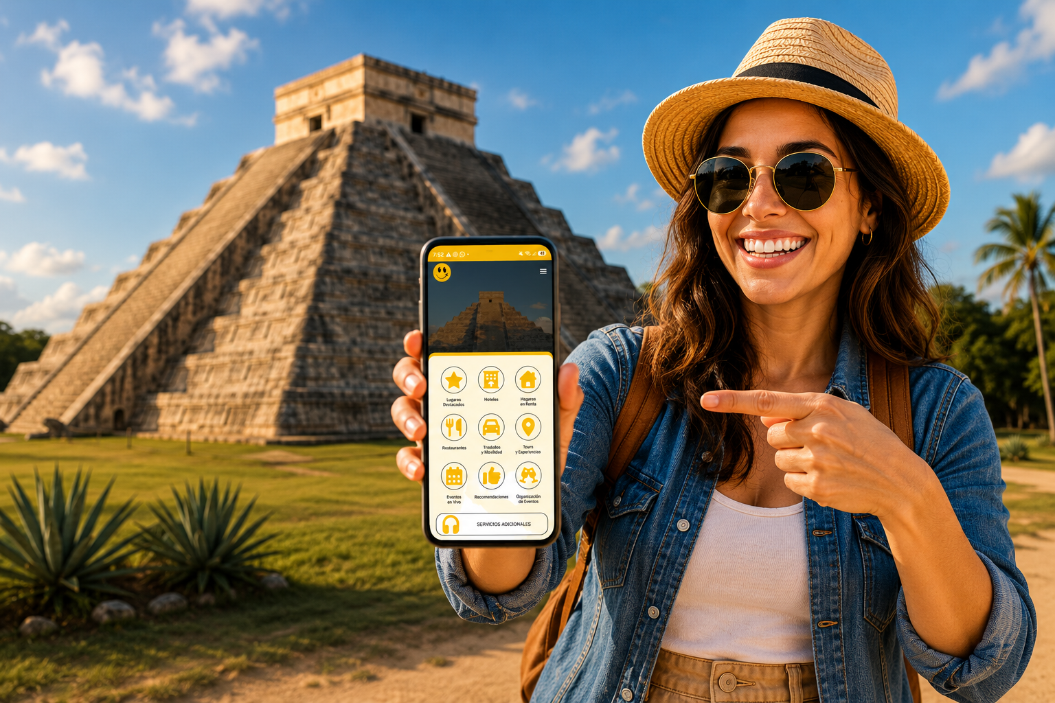 Traveler showing the With You mobile application